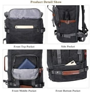 WITZMAN Travel Backpack for Men Large Canvas Backpack Luggage Carry on Duffel Bag A519-1 Black