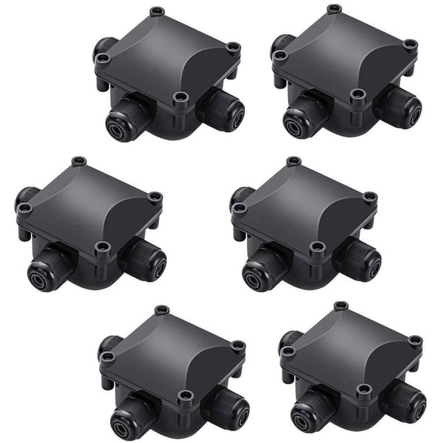 Caja de conexiones eléctricas IP68 de 6 piezas para uso en exteriores, juego de conectores de cable de 3 vías a prueba de agua