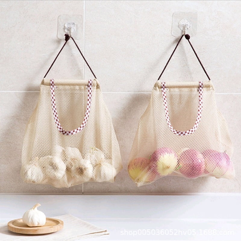 Kitchen Wall Hanging Storage Organizer Bag Reusable Breathable Washable