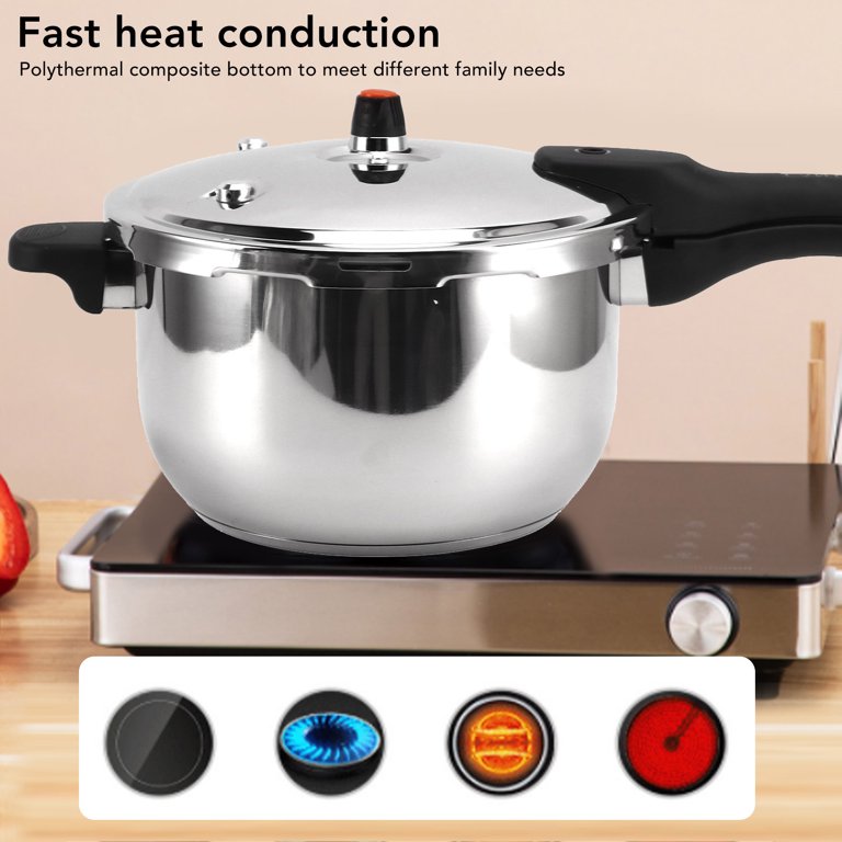 1.8L Mini Pressure Cooker - 304 Stainless Steel, Dual Handle, 80 KPA, Auto Pressure Detection, For All Hob Types