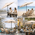 thumbnail image 4 of Sombrilla Plegable Para Exterior Jardin Playa Manivela 2.7m beige, 4 of 7