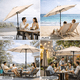 thumbnail image 4 of Sombrilla Plegable Para Exterior Jardin Playa Manivela 2.7m beige, 4 of 7