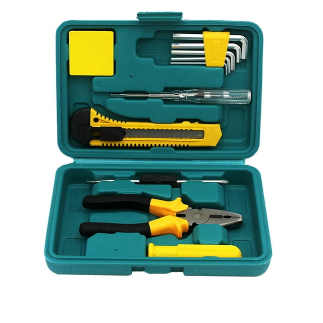 Petit Ensemble de Tournevis, Ensemble d'Outils Combinés 11 Pcs avec Pinces, Boîte à Outils Portable pour Maison Urgence et Véhicule