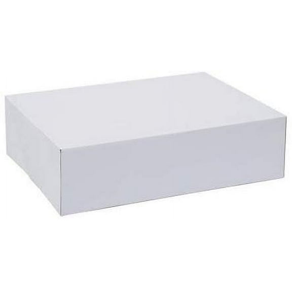 O'Creme 14 Inch x 10 Inch x 4 Inch High Rectangular White Cake Box - Pack of 100