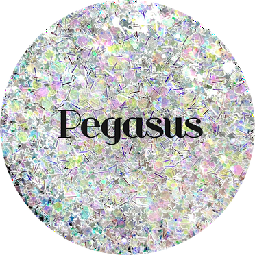 Glitter Heart Co. - High Quality Polyester Glitter - 1 oz Bag - Pegasus - White Opal and Star Mix