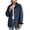 Navy, variant on HBGVBA Womens Casual Button Up Jackets Corduroy-Trimmed Barn Jacket Collared Long Sleeve Loose Outerwear with Patch Pockets