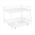 thumbnail image 6 of Full XL over Queen Bunk Bed with Trundle for Kids Teens Adults, Metal Bunk Bed Frame with Ladders and Full-Length Guardrails for Bedrooms, Space-Saving, White, 6 of 9
