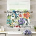 thumbnail image 6 of GZHJMY 24 Inch Length Kitchen Curtains Birds Flowers 2 Panels Half Window Sheer Curtains Rod Pocket Farmhouse Short Drapes for Bathroom Cafe Basement Home Decor, 6 of 7