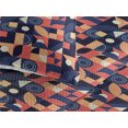 thumbnail image 3 of Ambesonne Geometric Quilted Bedspread Set 3 Pcs, Pattern Abstract Square, Twin, Burnt Sienna Indigo, 3 of 4
