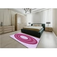 thumbnail image 4 of Ahgly Company Indoor Round Patterned Pink Lemonade Pink Area Rugs, 7' Round, 4 of 6