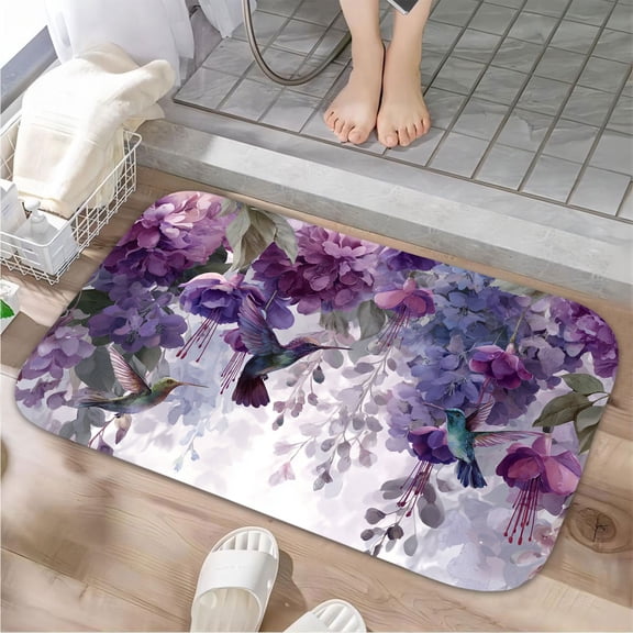 1pc Retro style Flower Bathroom Rug Bathroom Decor and Accessories- Durable,Anti Slip,And Quick Drying,Suitable For Indoor/outdoor Use - Perfect For Bathrooms,Bedrooms,Kitchens