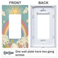 thumbnail image 3 of Yayeee Rocker Switch Wall Plate 3-Gang 6.5"x4.6" Home Decorative Outlet Cover, Retro Beige Rainbow, 3 of 6