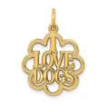 thumbnail image 4 of 14k Yellow Gold I Love Dogs Charm Pendant, 4 of 7