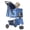 Blue, variant on SHOUFTW 3 Wheel Dog Stroller, Folding Pet Stroller for Small Dogs & Cats, Pet Carrier with Storage Basket, Portable Travel Stroller, Pink
