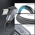 thumbnail image 6 of RHEA- Usb C Extension Cable Right Angle 3.3Ft, Type-C 3.2 Gen 2 3.3Ft, Grey, 6 of 6