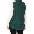 thumbnail image 3 of A2Y Women's Quilted Side Pockets Snap Button Details Vest Huntergreen L, 3 of 3