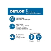 Drylok® 23713 E1 Epoxy Semi-Gloss Floor Paint, 1 Gallon, Gray