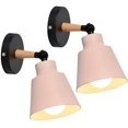 thumbnail image 1 of 2 paquetes de apliques de pared vintage industriales lámparas de techo E27 lámpara de pared interior retro ajustable de metal para dormitorio cocina restaurante (rosa). Afortunado Sencillez, 1 of 5