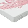 thumbnail image 2 of Ambesonne Girls Fitted Sheet, Crown and Magic Wand, Queen Size, Pale Pink Yellow, 2 of 3
