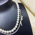 thumbnail image 2 of EOEMY Two Strands9-10mm South Sea White Pearl Necklace 18Inch, 2 of 3
