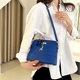 thumbnail image 4 of Qarigey Bolso de hombro de cuero para mujer, cartera de Color sólido, bolsas de almacenamiento para interiores y exteriores, bolsos de compras, festival Bolsas de mensajero y de hombro azul, 4 of 8