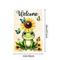 thumbnail image 4 of Amhnf Welcome Frog Sunflower Garden Flag For Home Outdoor Garden Yard Decor 12x18 inch, 4 of 5