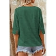 thumbnail image 3 of Langwyqu Solid Color Women Half Sleeve V Neck Casual Shirt Tops, 3 of 4