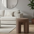 thumbnail image 3 of Aria Home Horseshoe Upholstered Stool Teddy Luxe Footrest Seat for Modern Living Room Accent, Brown, 3 of 7