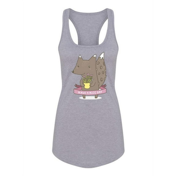 Nice Day Fox Racerback Tank Women -Image by Shutterstock, Female Medium