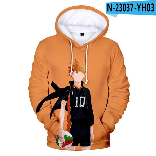 Haikyu!! Sudaderas con capucha de Anime, chaqueta informal para niños y adultos, tallas para niños, kageyama tobio, jersey de Cosplay, Jersey Unisex055XL Deng Xun unisex