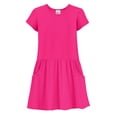 thumbnail image 5 of Made in USA Girls Soft Cotton Jersey Short Sleeve Drop Waist Pocket Dress, 5 of 10