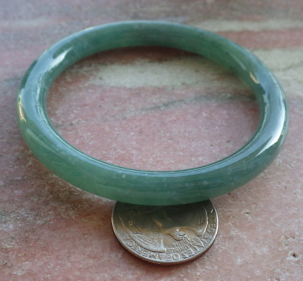 Icy Green Natural A JADE Jadeite Circle Bangle Bracelet 57 mm 683871 TN