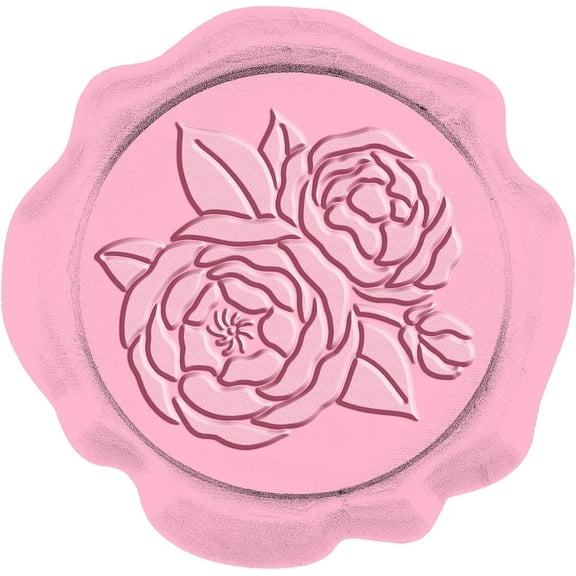 50pcs Wax Seal Stickers Peony Adhesive Wax Seal Stamp Stickers Flower Envelope Wax Stickers for Wedding Invitation DIY Craft Adhesive Waxing Gift Wrapping