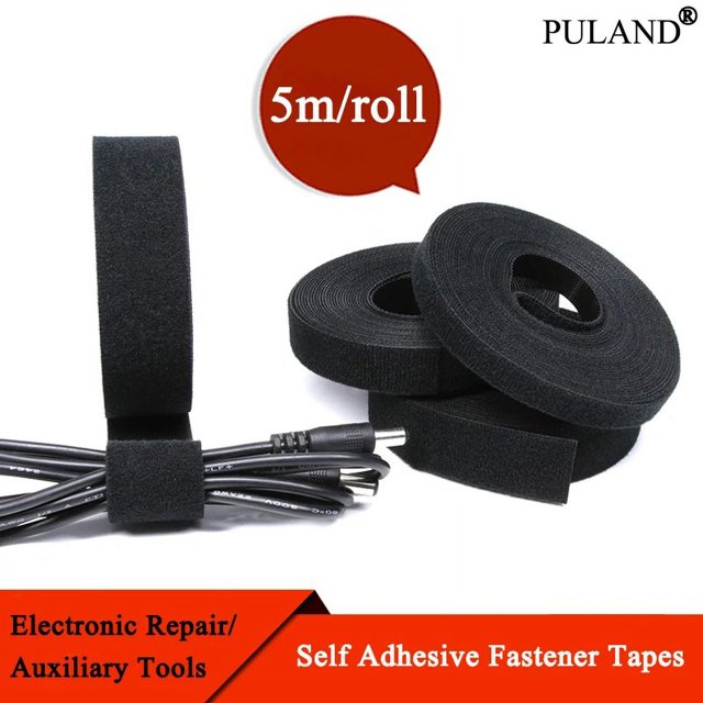 Attaches de Câble Noires Réutilisables Ensemble Boucle Auto-Adhésive Sangle en Nylon Organisateur Clip Support de Fil Bande de Fixation Largeur 25mm 3 Rouleaux