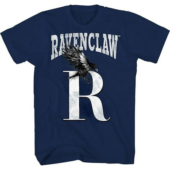 Harry Potter Hogwarts House Ravenclaw Eagle Animal Logo Graphic Short Sleeves T-Shirt for Youth / Kids Boys & Girls Blue Tee, Large