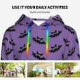 thumbnail image 6 of Hoodies for Women - cool bats gothic Halloween purple Comfrt Colour Drawstring Women'S Fashion Hoodies & Sweatshirts, Fall Outfits Clothes for Women 2024 Pullover with Kangaroo Pocket, 6 of 7