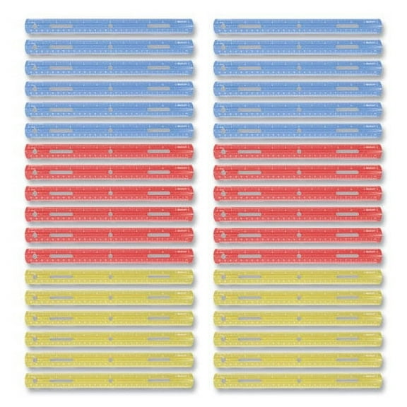 Plastic Ruler, Standard/metric, 12" (30 Cm) Long, Assorted Translucent Colors | Bundle of 2 Boxes
