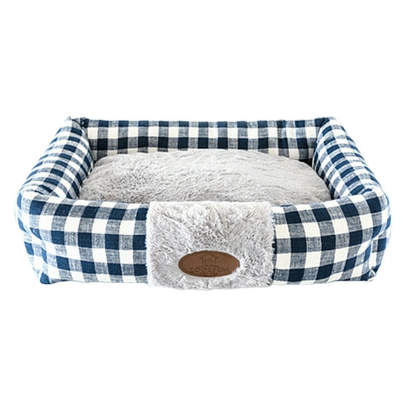1 Set Pet Bed Plaid Design Comfortable Warm Cat Dog Winter Sleeping Bed Dog Supplies