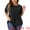 Black, variant on Unique Bargains Women Plus Size Tops Puff Short Sleeve Crew Neck Tunic Blouses White 2X