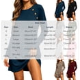 thumbnail image 3 of Women Solid Long Sleeve Casual Dress, Crew Neck Dress with Button Decor, Mini Dress for Daily Wear Pink XXXL(XXXL), 3 of 8