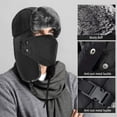 thumbnail image 4 of TZ Promise Men Women's Black Trapper Hat-Warm Trooper Hat for Hunting Ski with Ear Flaps, 4 of 5