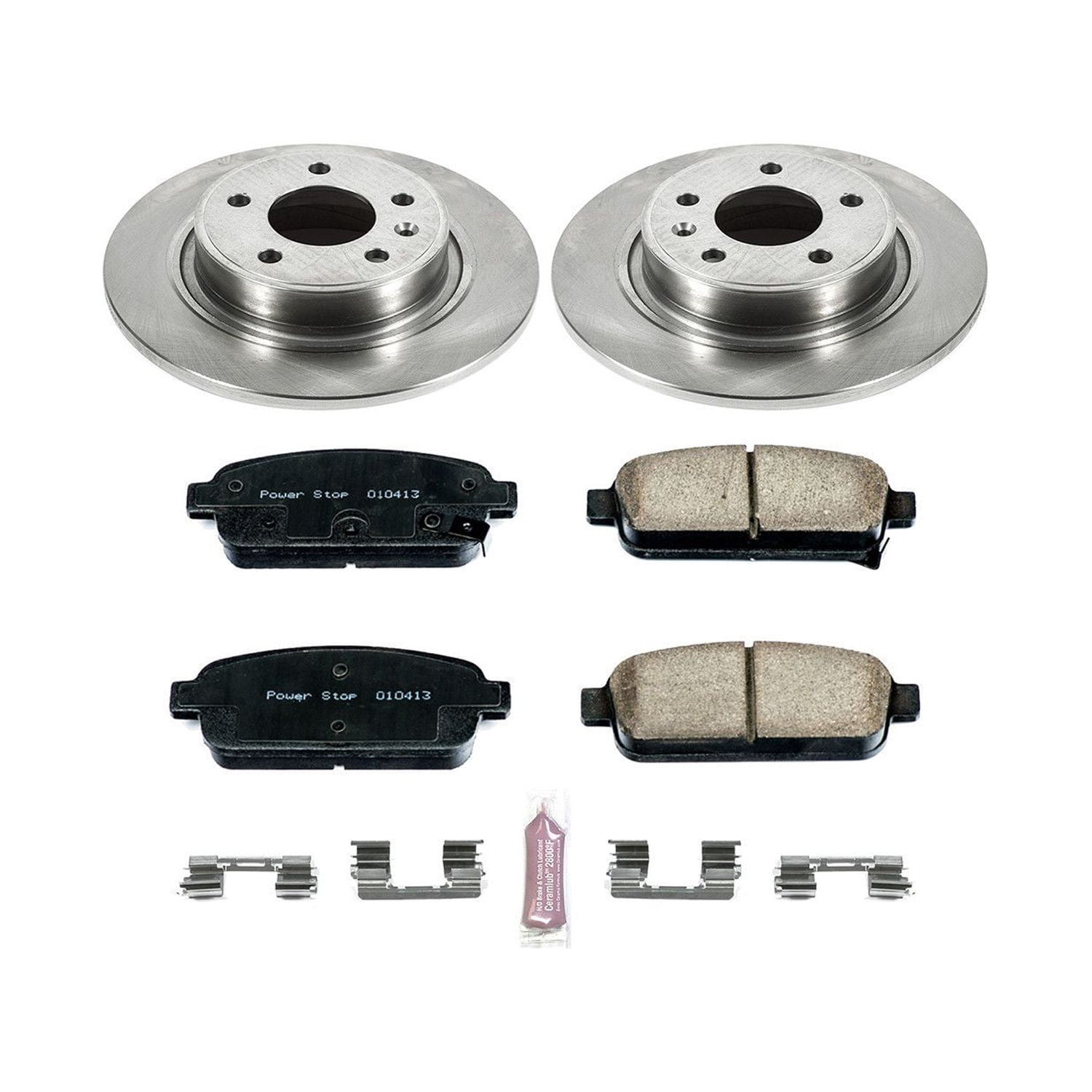 Power Stop Rear Stock Replacement Brake Pad and Rotor Kit KOE5552