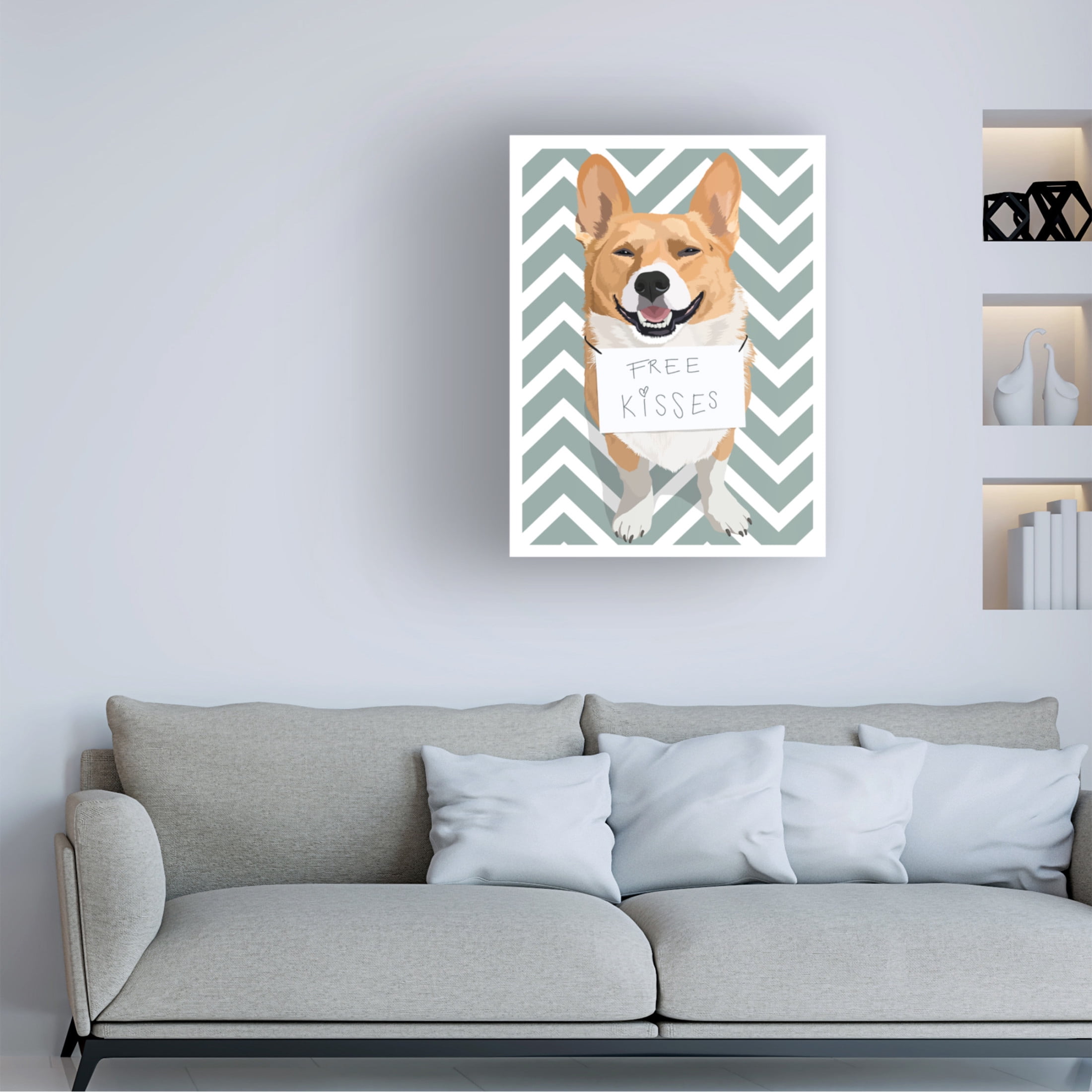 Canvas Wall Art - Bykammille 'Free Kisses' Wall Art for Living Room, Bedroom, or Office Décor by Trademark Fine Art - 24 x 32 Inches
