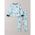 thumbnail image 4 of Kid's 2pcs Pijama, Conjunto De Top De Manga Larga Y Pantalones De Cintura Elástica, Estampado De Ciervo Pingüino Loungewear, Conjunto De PJ Estilo Navideño Cómodo Y Casual Para Niños Niñas, 4 of 4