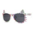 thumbnail image 2 of Kids Child Size Cat Eye Glitter Horn Rim Whiskers Plastic Sunglasses Light Flower Pattern, 2 of 4