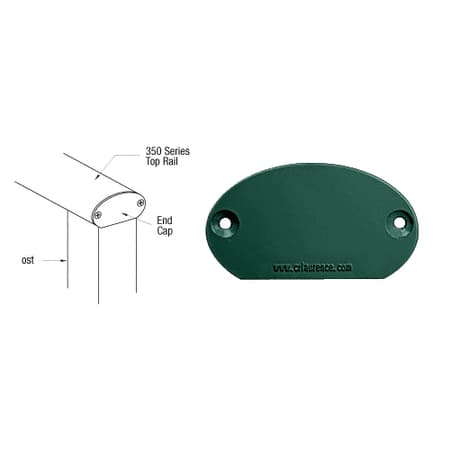 - CRL Forest Green 350 Series Decorative End Cap