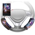 thumbnail image 1 of EREHome Galaxy Space Universe Steering Wheel Cover Hook and Loop Covers For Car Size 10x16cm 2 PCS, 1 of 2