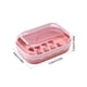 thumbnail image 3 of Jabonera de plástico con tapa y bandeja de drenaje | Jabonera de encimera para baño y viajes | Jabonera resistente al agua en azul oscuro, rosa o beige, 3 of 6