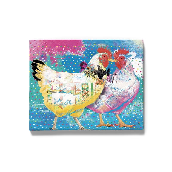 Image Conscious Elegant Chickens Wrapped Canvas -Porter Hastings Designs, Wall Art 11 x 14 in