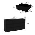 thumbnail image 4 of KULAGAGA Modern 9-Drawer Dresser Chest,63” Wide Storage Organizer with Handle-Free Design for Bedroom, Living Room, or Hallway - Black (63”W x 15.7”D x 31.5”H), 4 of 7